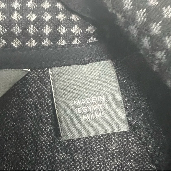 Eddie Bauer Black Gray Check Half Zip Long Sleeve Athleisure Pullover Size M - Picture 10 of 11